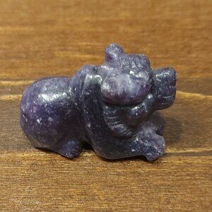 Lepidolite Lion Carving